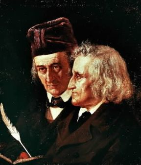 Jakob Grimm con il fratello Wilhelm.Berlino, Staatliche Museen Jakob Grimm con il fratello Wilhelm.Berlino, Staatliche Museen