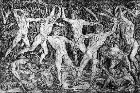 Bulino. Combattimento di nudi, incisione a bulino di A. Pollaiolo (Firenze, Uffizi).De Agostini Picture Library Bulino. Combattimento di nudi, incisione a bulino di A. Pollaiolo (Firenze, Uffizi).De Agostini Picture Library