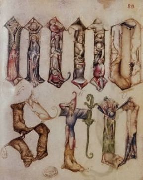 Giovannino De Grassi . Tavola dal Taccuino con alfabeto figurato (Bergamo; Biblioteca Civica).De Agostini Picture Library Giovannino De Grassi . Tavola dal Taccuino con alfabeto figurato (Bergamo; Biblioteca Civica).De Agostini Picture Library