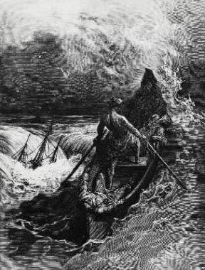 La ballata del vecchio marinaio. Un'illustrazione dell'edizione italiana dell'opera di S. T. Coleridge.De Agostini Picture Library La ballata del vecchio marinaio. Un'illustrazione dell'edizione italiana dell'opera di S. T. Coleridge.De Agostini Picture Library
