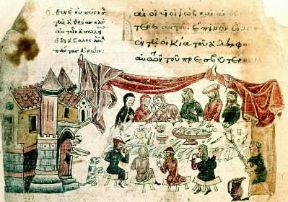 Ebrei . Miniatura da un manoscritto bizantino de Il libro di Giobbe (Parigi, Bibliothèque Nationale).De Agostini Picture Library Ebrei . Miniatura da un manoscritto bizantino de Il libro di Giobbe (Parigi, Bibliothèque Nationale).De Agostini Picture Library
