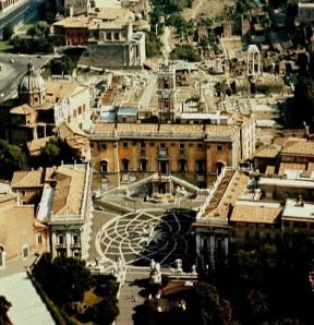 Campidoglio. Veduta aerea della piazza del Campidoglio a Roma.De Agostini Picture Library Campidoglio. Veduta aerea della piazza del Campidoglio a Roma.De Agostini Picture Library