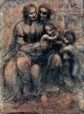 Disegno . Madonna con S. Anna, Gesù e S. Giovanninodi Leonardo da Vinci (Londra, National Gallery).Londra, National Gallery Disegno . Madonna con S. Anna, Gesù e S. Giovanninodi Leonardo da Vinci (Londra, National Gallery).Londra, National Gallery