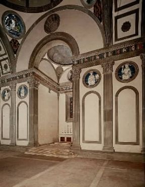 Filippo Brunelleschi. L'interno della Cappella dei Pazzi in S. Croce a Firenze.De Agostini Picture Library/G. Nimatallah