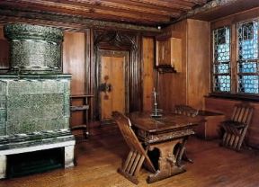 Arredamento. La stanza della badessa Cecilia del sec. XV (Zurigo, Landesmuseum).Zurigo, Landesmuseum Arredamento. La stanza della badessa Cecilia del sec. XV (Zurigo, Landesmuseum).Zurigo, Landesmuseum