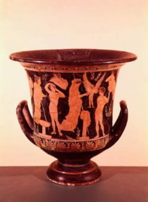 Atalanta e Ippomene si preparano alla corsa; cratere del 420 a.C. (Bologna, Museo Civico Archeologico).Bologna, Museo Civico Archeologico Atalanta e Ippomene si preparano alla corsa; cratere del 420 a.C. (Bologna, Museo Civico Archeologico).Bologna, Museo Civico Archeologico