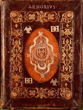 Cuoio. Legatura in cuoio del sec. XVII di un manoscritto di Arnobio di Sicca (Parigi, BibliothÃ¨que Nationale).De Agostini Picture Library