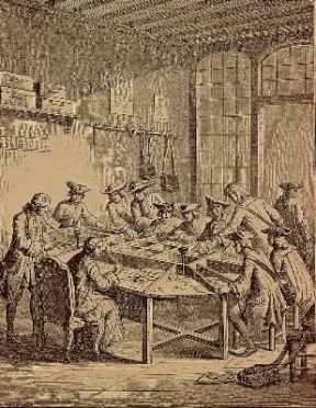 Posta. Interno di un ufficio postale all'epoca di Luigi XIV (stampa; Parigi, Musée Carnavalet).Parigi, Musée Carnavalet Posta. Interno di un ufficio postale all'epoca di Luigi XIV (stampa; Parigi, Musée Carnavalet).Parigi, Musée Carnavalet