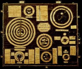 Calendario meccanico perpetuo di fine Ottocento (Modena, Museo Civico).De Agostini Picture Library/A. Dagli Orti Calendario meccanico perpetuo di fine Ottocento (Modena, Museo Civico).De Agostini Picture Library/A. Dagli Orti