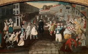 Farsa. Rappresentazioni farsesche per le vie di Parigi in un dipinto del sec. XVII (Parigi, Musée Carnavalet).De Agostini Picture Library/G. Dagli Orti Farsa. Rappresentazioni farsesche per le vie di Parigi in un dipinto del sec. XVII (Parigi, Musée Carnavalet).De Agostini Picture Library/G. Dagli Orti