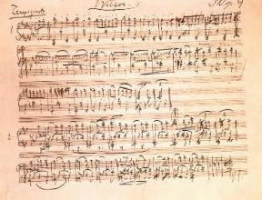 Johannes Brahms . Pagina manoscritta dello spartito dei Valzer op. 39, composti a Vienna nel 1865.De Agostini Picture Library Johannes Brahms . Pagina manoscritta dello spartito dei Valzer op. 39, composti a Vienna nel 1865.De Agostini Picture Library