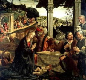 Domenico Bigordi, detto il Ghirlandaio. Adorazione dei pastori (Firenze, cappella Sassetti di S. Trinità ).De Agostini Picture Library/M. Carrieri Domenico Bigordi, detto il Ghirlandaio. Adorazione dei pastori (Firenze, cappella Sassetti di S. Trinità ).De Agostini Picture Library/M. Carrieri