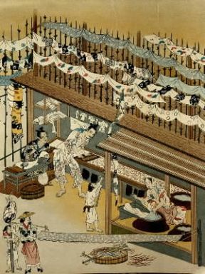 Giappone. Paravento dipinto su seta del periodo Edo (Musah, Collezione Tempio Kita-In).De Agostini Picture Library/G. Dagli Orti Giappone. Paravento dipinto su seta del periodo Edo (Musah, Collezione Tempio Kita-In).De Agostini Picture Library/G. Dagli Orti