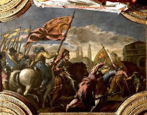 Iacopo Negretti detto Palma il Giovane . I veneziani conquistano Padova, tela per la Sala del Maggior Consiglio nel Palazzo Ducale.De Agostini Picture Library/A. De Gregorio Iacopo Negretti detto Palma il Giovane . I veneziani conquistano Padova, tela per la Sala del Maggior Consiglio nel Palazzo Ducale.De Agostini Picture Library/A. De Gregorio