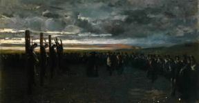 Martiri di Belfiore. L'esecuzione dei patrioti lombardo-veneti in un dipinto di Moretti-Faggia (Mantova, Museo del Risorgimento).De Agostini Picture Library/A. De Gregorio Martiri di Belfiore. L'esecuzione dei patrioti lombardo-veneti in un dipinto di Moretti-Faggia (Mantova, Museo del Risorgimento).De Agostini Picture Library/A. De Gregorio