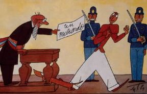 Signor Bonaventura . Una vignetta del celeberrimo fumetto.De Agostini Picture Library Signor Bonaventura . Una vignetta del celeberrimo fumetto.De Agostini Picture Library