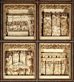 Embriachi. Particolare del dossale d'altare nella Certosa di Pavia.De Agostini Picture Library/G. Cigolini Embriachi. Particolare del dossale d'altare nella Certosa di Pavia.De Agostini Picture Library/G. Cigolini