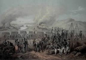 Guerra di Crimea. Truppe piemontesi durante l'assedio di Sebastopoli.Milano, Civica Raccolta Stampe A. Bertarelli Guerra di Crimea. Truppe piemontesi durante l'assedio di Sebastopoli.Milano, Civica Raccolta Stampe A. Bertarelli