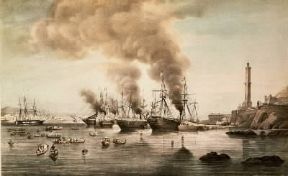 Guerra di Crimea. Imbarco dei Piemontesi per la guerra.De Agostini Picture Library / A. De Gregorio Guerra di Crimea. Imbarco dei Piemontesi per la guerra.De Agostini Picture Library / A. De Gregorio