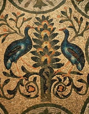 Arte paleocristiana . Mosaico pavimentale della basilica di Aquileia (sec. IV).De Agostini Picture Library/A. Dagli Orti Arte paleocristiana . Mosaico pavimentale della basilica di Aquileia (sec. IV).De Agostini Picture Library/A. Dagli Orti