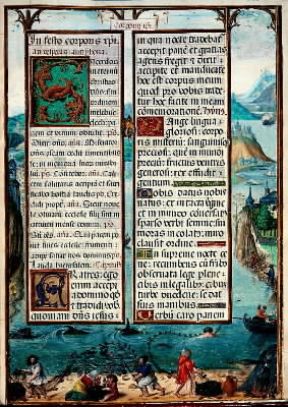 Calligrafia del sec. XVI tratta dal Libro d'Ore della contessa di Bretiandos (Lisbona, Accademia delle Scienze).De Agostini Picture Library/G. Dagli Orti