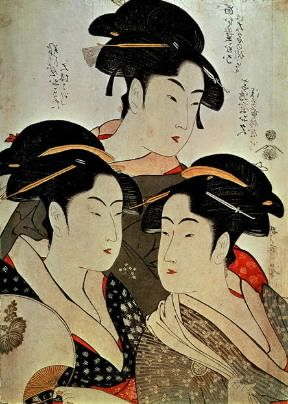 Kitagawa Utamaro. Tre belle donne di Yedo.De Agostini Picture Library Kitagawa Utamaro. Tre belle donne di Yedo.De Agostini Picture Library