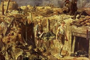 Fiandra. Trasporto di un ferito in una trincea inglese durante la seconda battaglia, nel 1917 (Londra, Imperial War Museum).De Agostini Picture Library/G. Nimatallah Fiandra. Trasporto di un ferito in una trincea inglese durante la seconda battaglia, nel 1917 (Londra, Imperial War Museum).De Agostini Picture Library/G. Nimatallah
