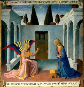 Annunciazione. Particolare dell'Armadio degli argenti di Beato Angelico (Firenze, San Marco).De Agostini Picture Library/G.Nimatallah Annunciazione. Particolare dell'Armadio degli argenti di Beato Angelico (Firenze, San Marco).De Agostini Picture Library/G.Nimatallah