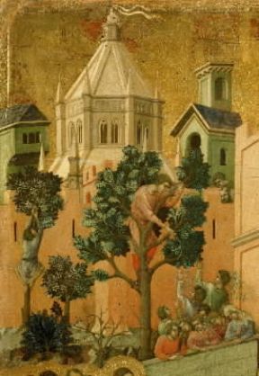 Duccio di Buoninsegna . Ingresso a Gerusalemme scomparto delle Storie della Passione sul verso della Maestà (Siena, Museo dell'Opera del Duomo).De Agostini Picture Library/ G. Nimatallah Duccio di Buoninsegna . Ingresso a Gerusalemme scomparto delle Storie della Passione sul verso della Maestà (Siena, Museo dell'Opera del Duomo).De Agostini Picture Library/ G. Nimatallah