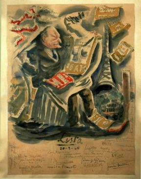 Giuseppe Ungaretti in una caricatura di Mario Vellani Marchi (Milano, Collezione Bagutta).De Agostini Picture Library/G. Cigolini Giuseppe Ungaretti in una caricatura di Mario Vellani Marchi (Milano, Collezione Bagutta).De Agostini Picture Library/G. Cigolini