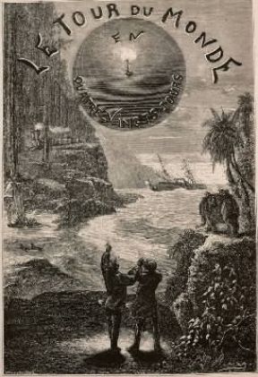 Il giro del mondo in ottanta giorni. Frontespizio di un'edizione del 1873.De Agostini Picture Library / G. Dagli Orti Il giro del mondo in ottanta giorni. Frontespizio di un'edizione del 1873.De Agostini Picture Library / G. Dagli Orti