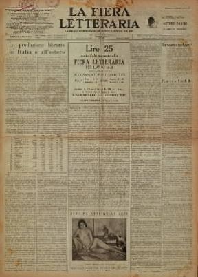 La fiera letteraria. Prima pagina di un numero del 1929.De Agostini Picture Library La fiera letteraria. Prima pagina di un numero del 1929.De Agostini Picture Library