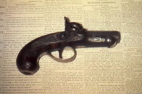 J. Henry Deringer . La piccola pistola ad avancarica che prese il nome dall'armaiolo statunitense.De Agostini Picture Library J. Henry Deringer . La piccola pistola ad avancarica che prese il nome dall'armaiolo statunitense.De Agostini Picture Library