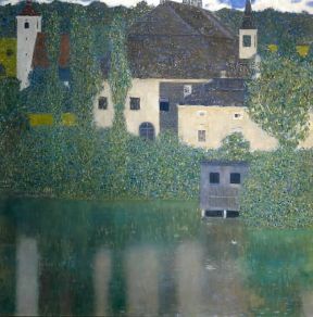 Austria. Castello d'acqua sull'Attersee di G. Klimt (Praga, Galleria d'Arte Moderna).De Agostini Picture Library / G. Nimatallah Austria. Castello d'acqua sull'Attersee di G. Klimt (Praga, Galleria d'Arte Moderna).De Agostini Picture Library / G. Nimatallah