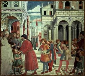 Benozzo Gozzoli. Storie di S. Agostino, particolare.San Gimignano, chiesa di S. Agostino Benozzo Gozzoli. Storie di S. Agostino, particolare.San Gimignano, chiesa di S. Agostino