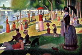 Georges-Pierre Seurat . Une dimanche après-midi à l'île de la Grande Jatte (1884-86; Chicago Art Institute).Chicago Art Institute Georges-Pierre Seurat . Une dimanche après-midi à l'île de la Grande Jatte (1884-86; Chicago Art Institute).Chicago Art Institute