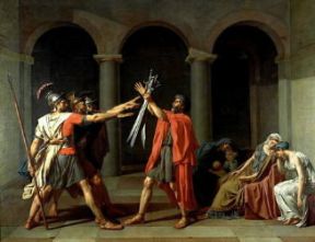Jacques-Louis David . Giuramento degli Orazi (1784; Parigi, Louvre).De Agostini Picture Library/ G. Dagli Orti Jacques-Louis David . Giuramento degli Orazi (1784; Parigi, Louvre).De Agostini Picture Library/ G. Dagli Orti