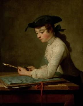 Ritratto. Jeune dessinateur taillant son crayon (Parigi, Louvre).De Agostini Picture Library/G. Dagli Orti Ritratto. Jeune dessinateur taillant son crayon (Parigi, Louvre).De Agostini Picture Library/G. Dagli Orti