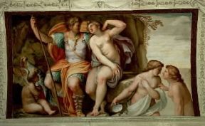 Agostino Carracci. Marte e Venere, affresco nel palazzo del Giardino a Parma.De Agostini Picture Library/Candelari Agostino Carracci. Marte e Venere, affresco nel palazzo del Giardino a Parma.De Agostini Picture Library/Candelari