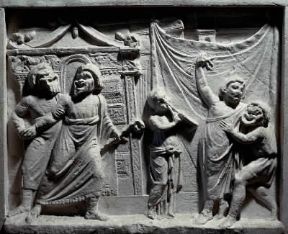 Attore. Scena di commedia romana, sec. II a. C. (Napoli, Museo Archeologico Nazionale).De Agostini Picture Library / A. Dagli Orti Attore. Scena di commedia romana, sec. II a. C. (Napoli, Museo Archeologico Nazionale).De Agostini Picture Library / A. Dagli Orti