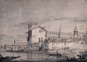 Disegno . Un'isola della laguna del Canaletto (Oxford, Ashmolean Museum).De Agostini Picture Library/M. Carrieri Disegno . Un'isola della laguna del Canaletto (Oxford, Ashmolean Museum).De Agostini Picture Library/M. Carrieri