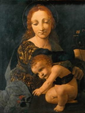 Giovanni Antonio Boltraffio . Madonna col Bambino che raccoglie un fiore (Milano, Museo Poldi-Pezzoli).De Agostini Picture Library/G. Cigolini Giovanni Antonio Boltraffio . Madonna col Bambino che raccoglie un fiore (Milano, Museo Poldi-Pezzoli).De Agostini Picture Library/G. Cigolini