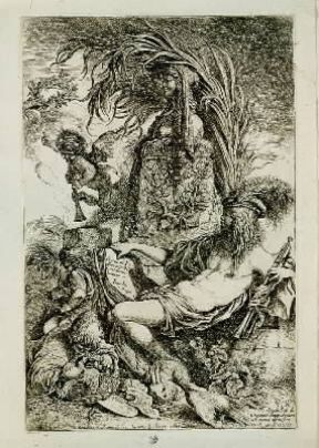 Giovanni Benedetto Castiglione, detto il Grechetto. Il Genio della pittura, acquaforte (Firenze, Uffizi).De Agostini Picture Library/G. Nimatallah Giovanni Benedetto Castiglione, detto il Grechetto. Il Genio della pittura, acquaforte (Firenze, Uffizi).De Agostini Picture Library/G. Nimatallah