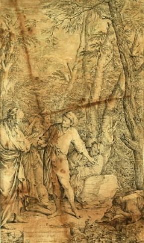 Incisione . Diogene getta la scodella, acquaforte di Salvator Rosa (Firenze, Uffizi, Gabinetto dei Disegni e delle Stampe).De Agostini Picture Library/G. Nimatallah Incisione . Diogene getta la scodella, acquaforte di Salvator Rosa (Firenze, Uffizi, Gabinetto dei Disegni e delle Stampe).De Agostini Picture Library/G. Nimatallah