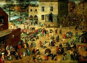 Pieter Bruegel il Vecchio. Giochi di fanciulli (Vienna, Kunsthistorisches Museum).De Agostini Picture Library/G. Nimatallah Pieter Bruegel il Vecchio. Giochi di fanciulli (Vienna, Kunsthistorisches Museum).De Agostini Picture Library/G. Nimatallah