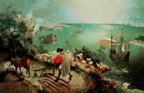 Pieter Bruegel il Vecchio. Caduta di Icaro (Bruxelles, Musées Royaux des Beaux-Arts).De Agostini Picture Library Pieter Bruegel il Vecchio. Caduta di Icaro (Bruxelles, Musées Royaux des Beaux-Arts).De Agostini Picture Library