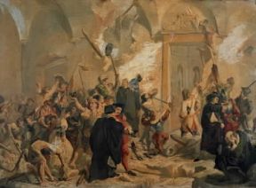 Liguria. Genova bombardata dai Francesi, opera anonima del sec. XVII (Nervi, Galleria d'Arte Moderna).De Agostini Picture Library/N. Marullo Liguria. Genova bombardata dai Francesi, opera anonima del sec. XVII (Nervi, Galleria d'Arte Moderna).De Agostini Picture Library/N. Marullo