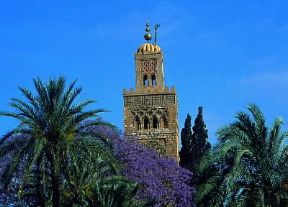 Marrakech. Il minareto della moschea di Kutubiyya, costruita nel 1140.De Agostini Picture Library/E. Turri Marrakech. Il minareto della moschea di Kutubiyya, costruita nel 1140.De Agostini Picture Library/E. Turri