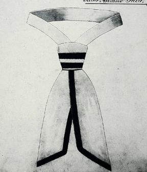 Cravatta annodata a cappio disegnata da R. Sayle.De Agostini Picture Library Cravatta annodata a cappio disegnata da R. Sayle.De Agostini Picture Library