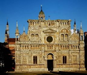 Certosa di Pavia. La facciata della chiesa.De Agostini Picture Library/G. Cigolini Certosa di Pavia. La facciata della chiesa.De Agostini Picture Library/G. Cigolini